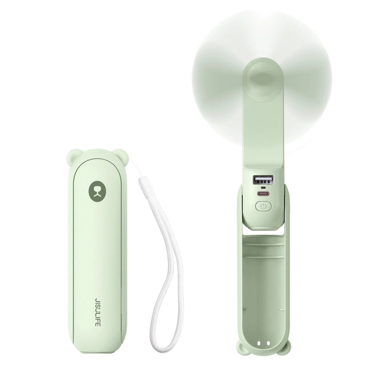 Jisulife Handventilator Life8 Plus, 3in1 Funktion mit Ventilator Powerbank und LED Licht
