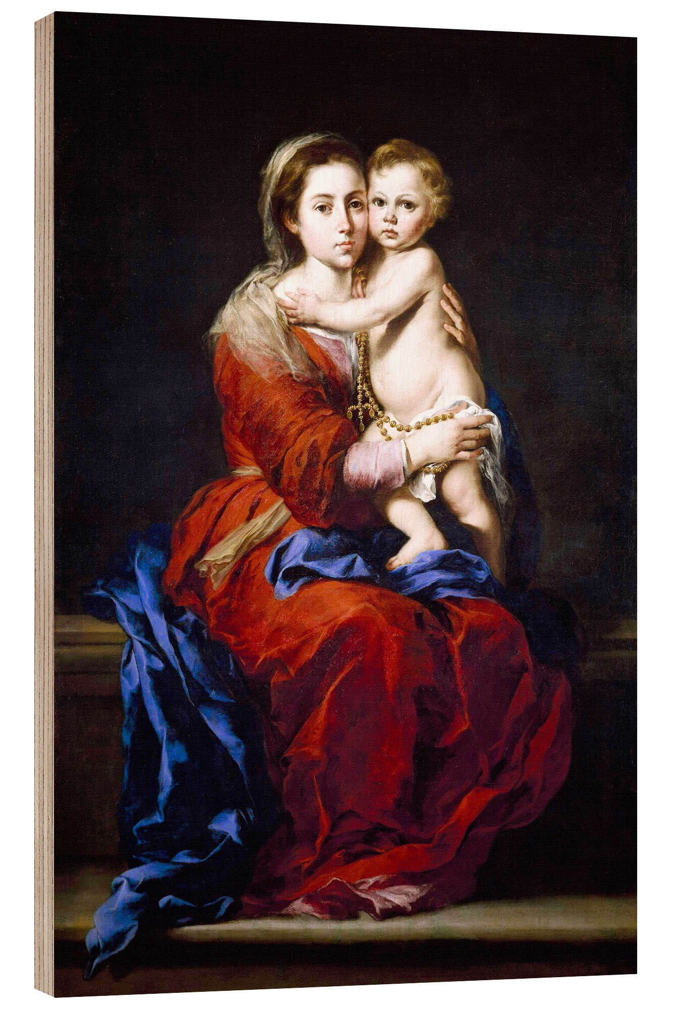 Posterlounge Wandbild Die Rosenkranzmadonna, Bartolomé Esteban Murillo, erhältlich als Poster, Leinwandbild, Wandsticker oder Acrylglasbild