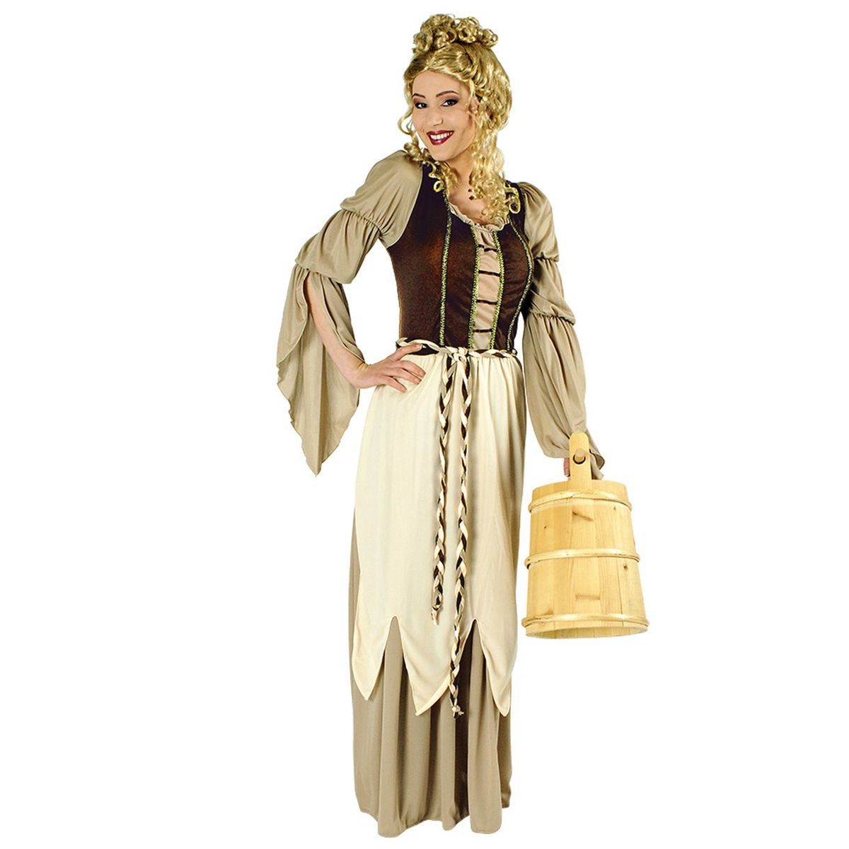 CHAKS Burgfräulein-Kostüm Magd Mittelalter Verkleidung für Damen LARP