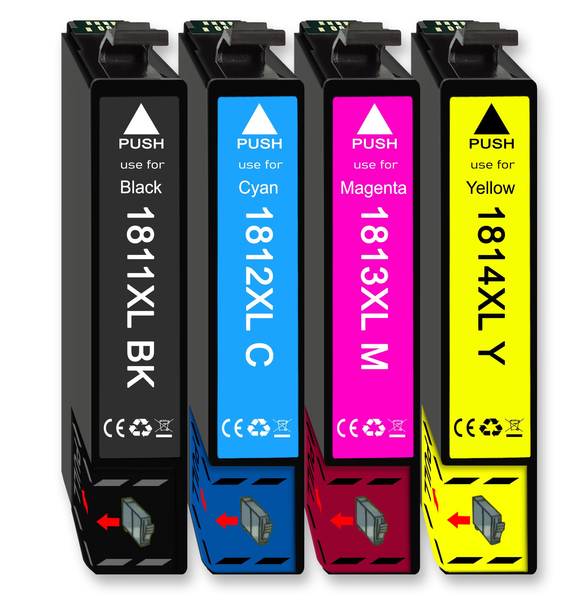 4er Pack Druckerpatronen 18 18XL kompatibel mit Epson XP-312 Tintenpatrone