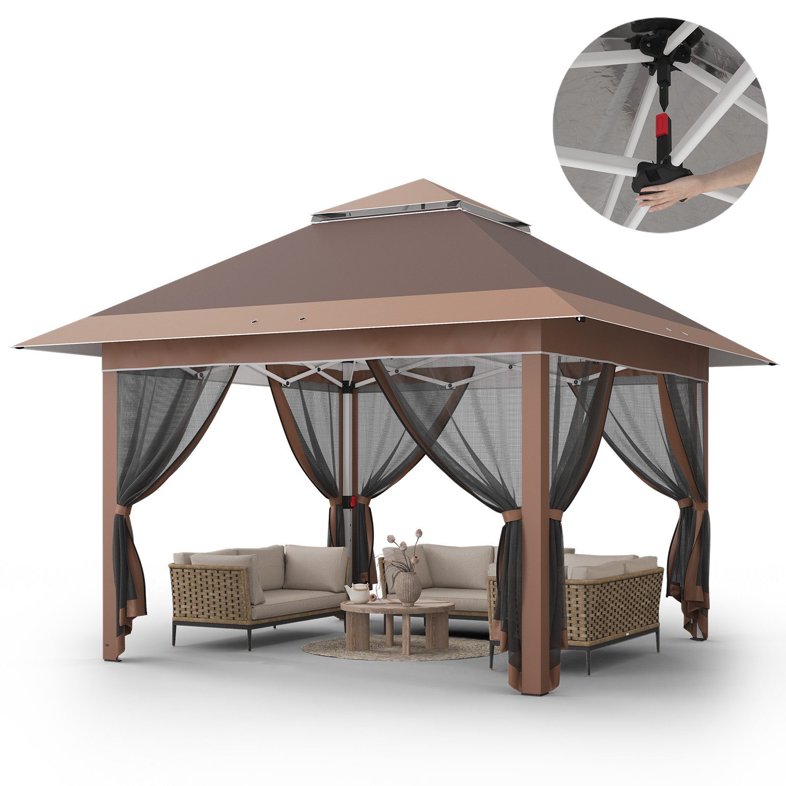 HOMALL Sonnenschirm Gartenschirm 270/330cm, mit Ständer,360° günstig online kaufen