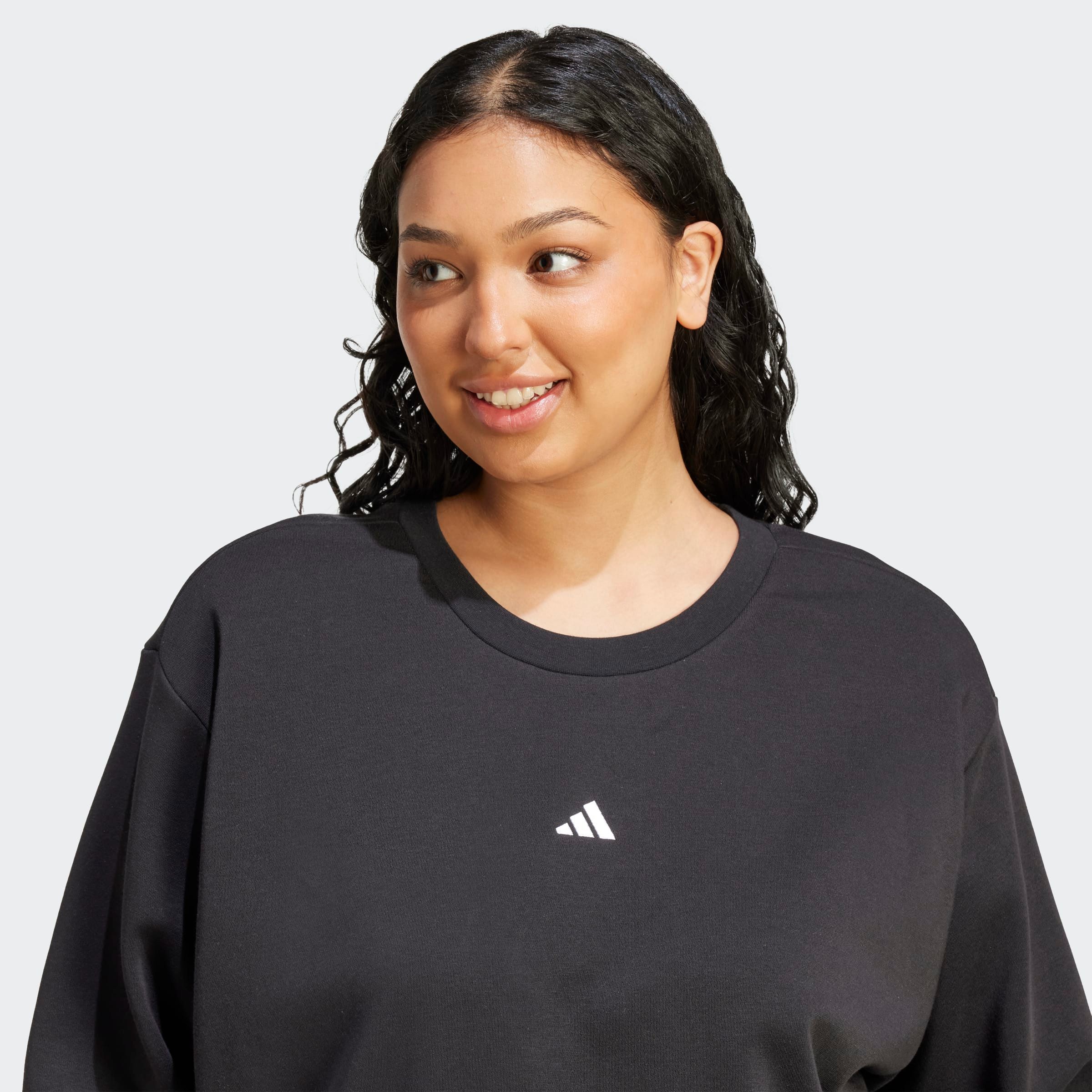 adidas Sportswear Sweatshirt ESSENTIALS SMALL LOGO FEEL COZY (PLUS SIZE) sportlicher Stil, Rundhalsausschnitt, ohne Verschluss, normale Länge – Bild 5 von 5