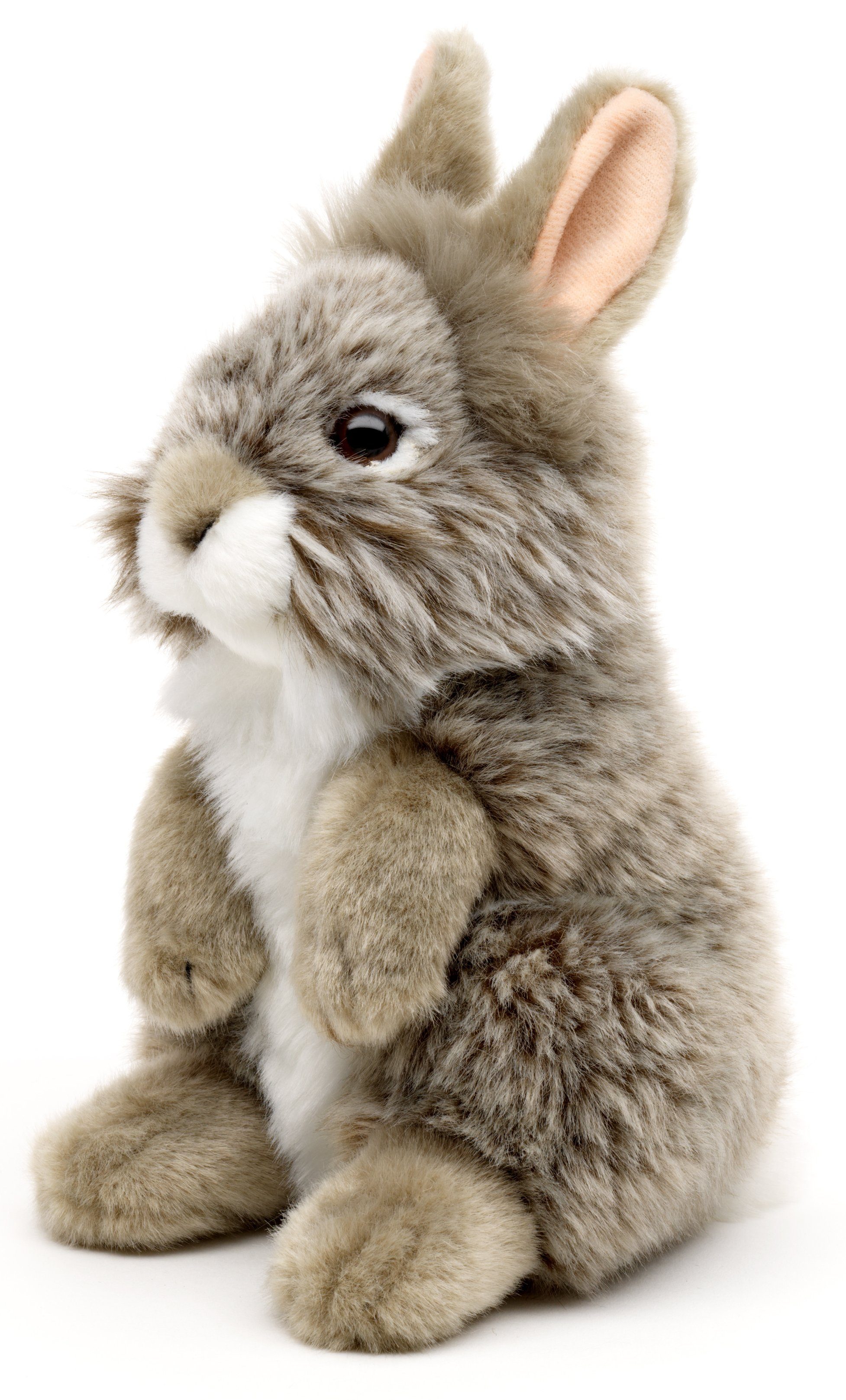 Uni-Toys Kuscheltier Angora-Kaninchen, 18 cm - versch. Modelle - Plüsch-Hase, Plüschtier, zu 100 % recyceltes Füllmaterial Grau
