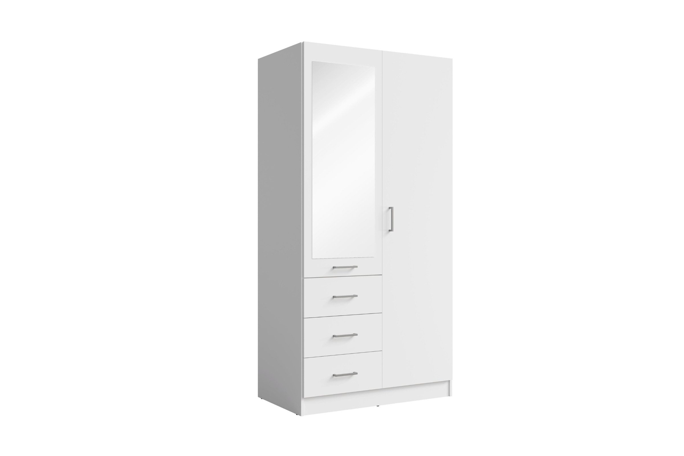 Deine Möbel 24 Kleiderschrank BROOKE 100 / 150 / 200 / 250 cm breit, Farben: Weiß Matt & Beige (Weiß matt oder Sandbeige, 1-St., ideal für jedes