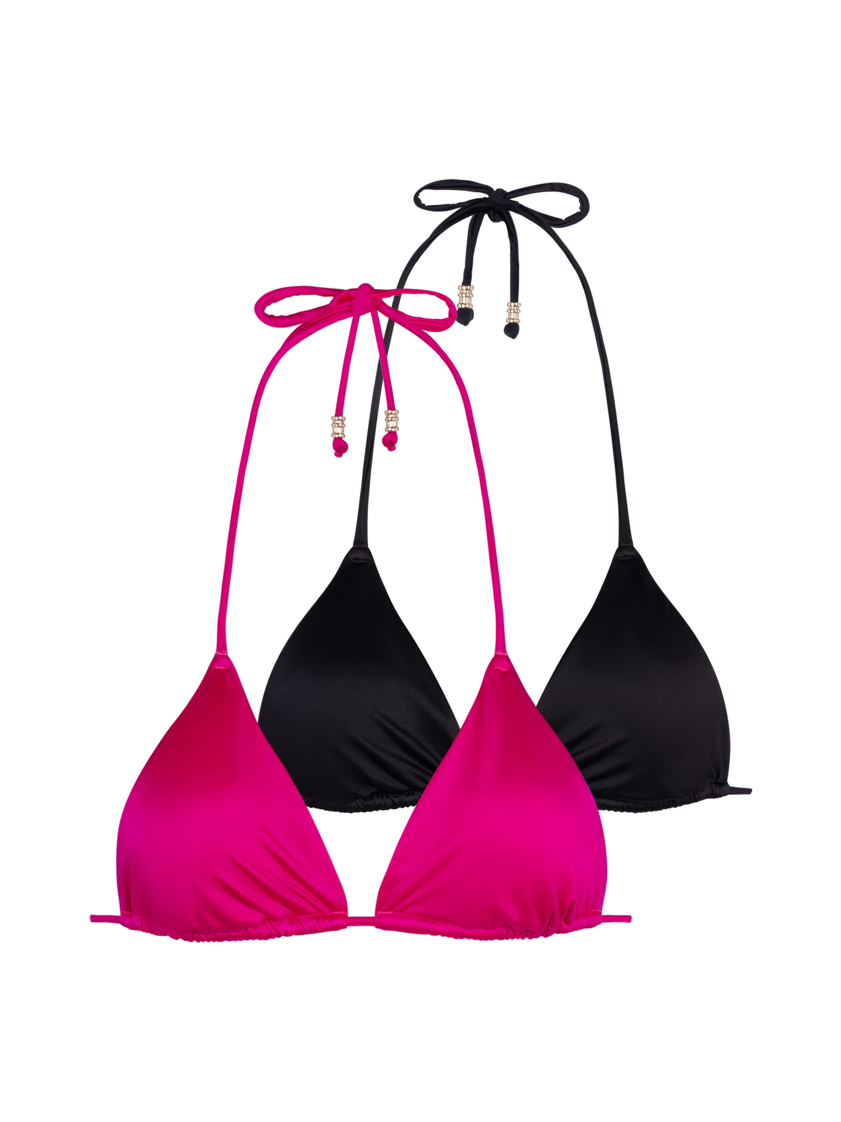 Dorina Triangel-Bikini-Top Amnesia (2er Pack), Bindebänder mit goldenen Anh günstig online kaufen