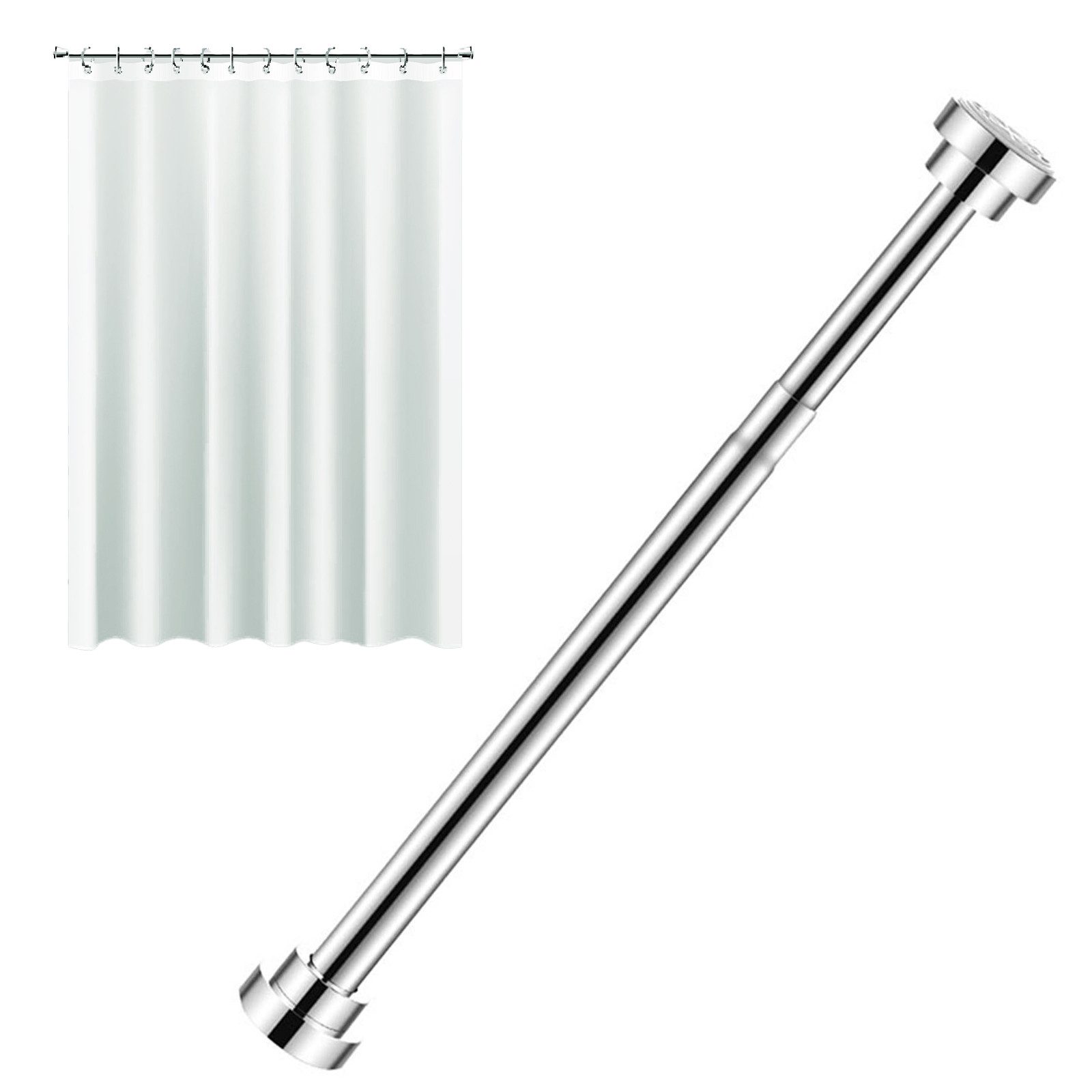 REDOM Duschvorhangstange Teleskopstange Edelstahl Dusch- Vorhangstange Fens günstig online kaufen