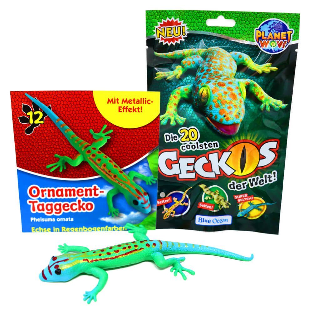 Blue Ocean Sammelfigur Blue Ocean Geckos Sammelfiguren 2023 - Planet Wow glänzt - Figur 12. (Set), Geckos - Figur 12. Ornament-Taggecko