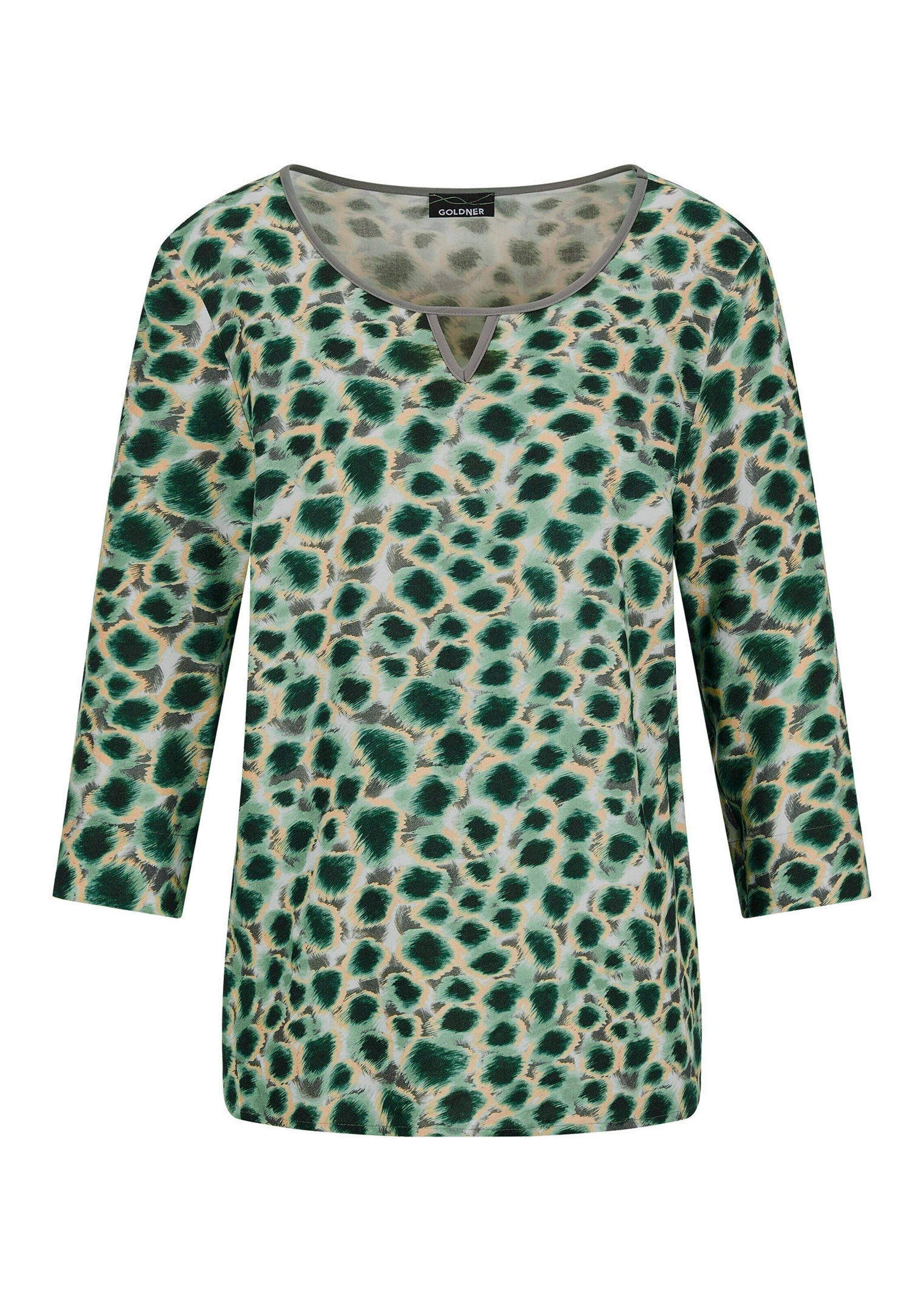 Schlupfbluse Elegante Viskosebluse mit Leo-Muster