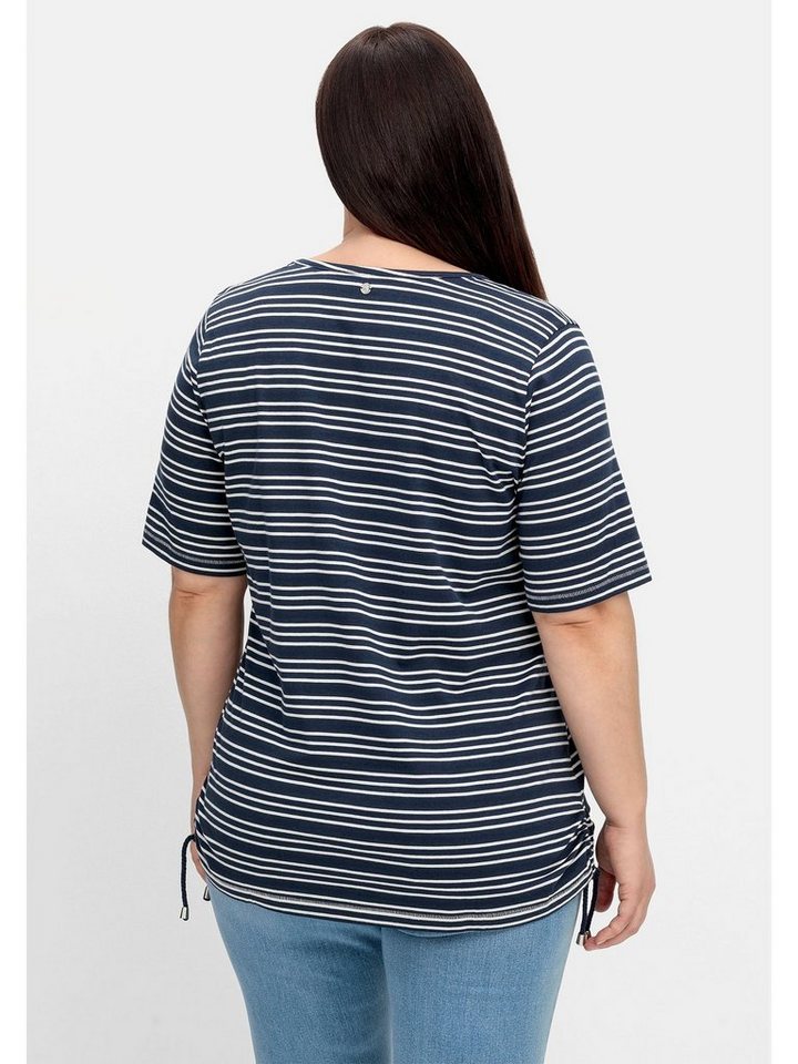 Sheego T-Shirt Große Größen mit Tunnelzug in der Seitennaht