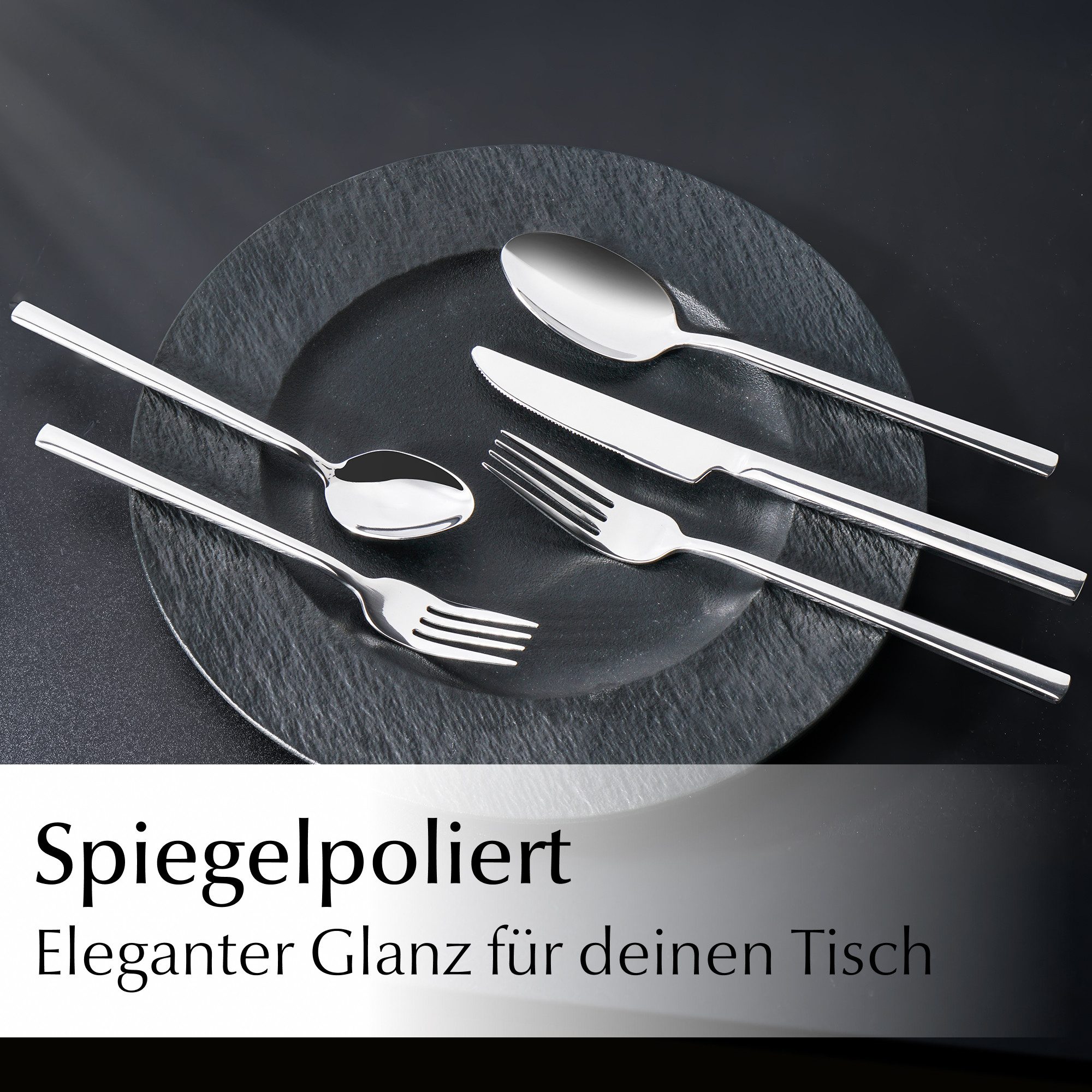 MiaMio Besteck-Set Besteckset 72 Teile 18/10 Silber (72-tlg), 12 Personen – Bild 2 von 5