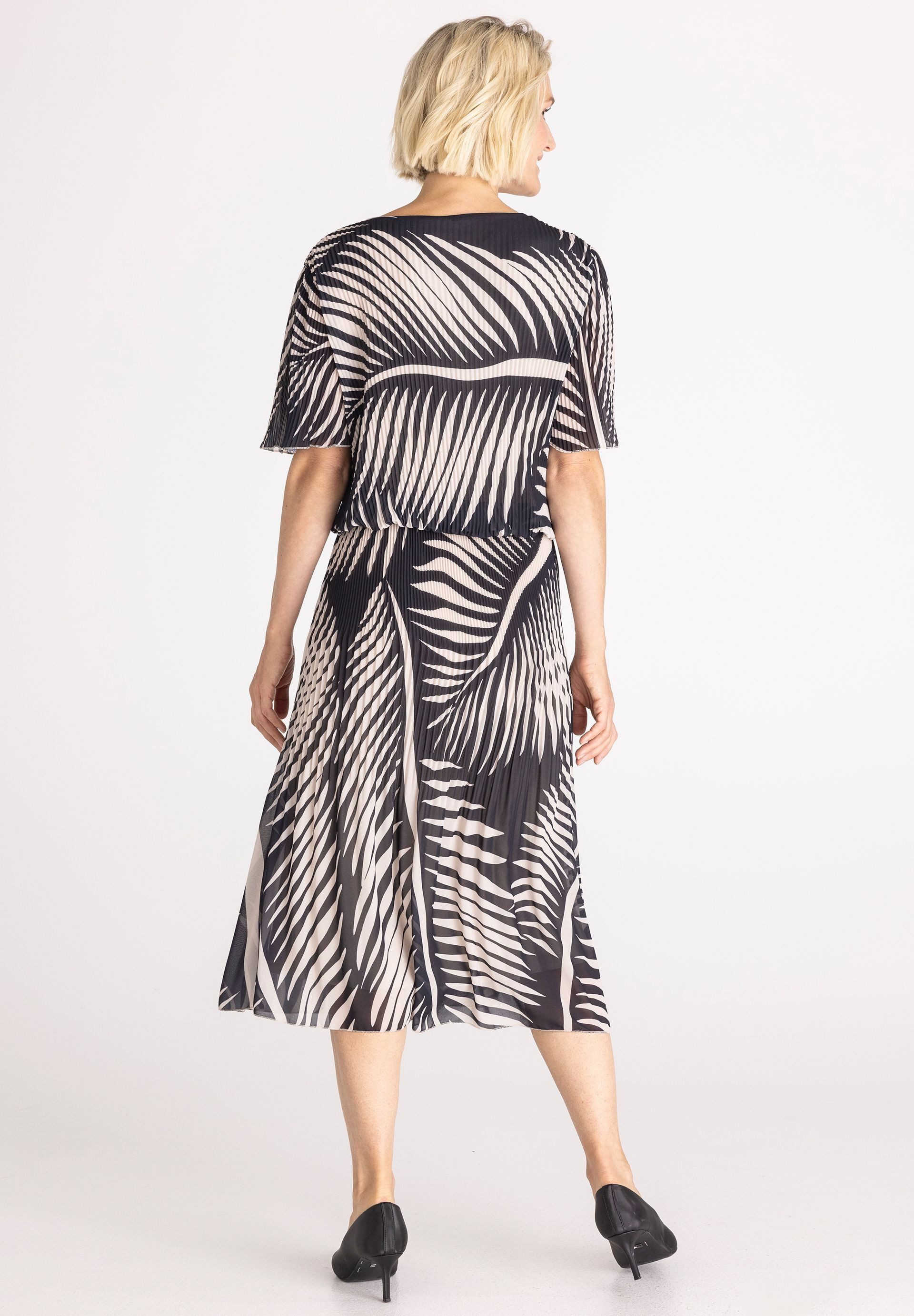 FRANK WALDER Jerseykleid mit Plissee-Struktur