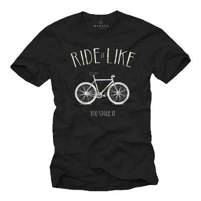 MAKAYA Print-Shirt Fahrrad Sprüche T-Shirt Herren Männer Rennrad Kleidung Bike