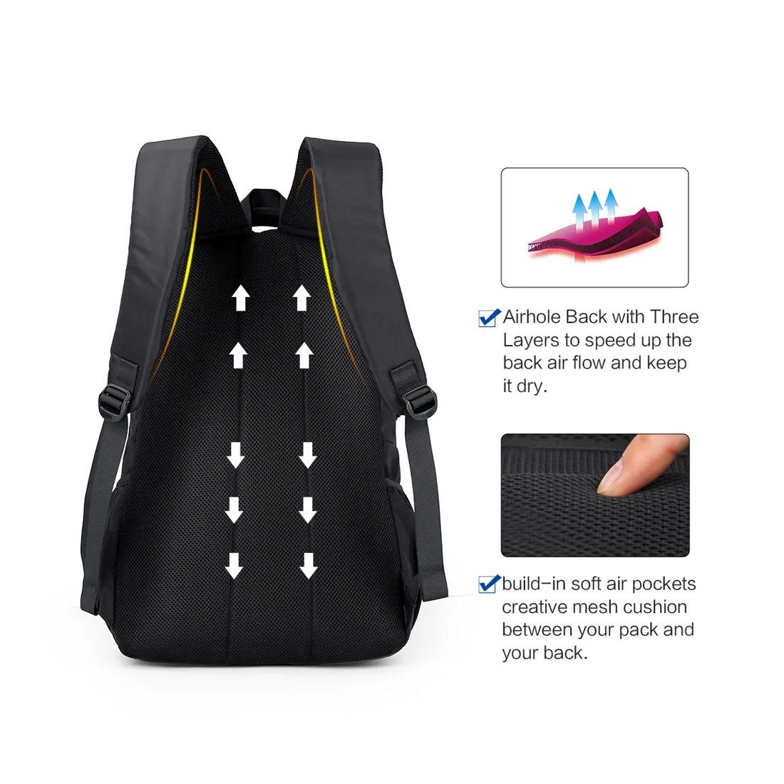 (blau), Sport Reise (Laptopfach) Arbeit Schule Sportrucksack Schulrucksack Tagesrucksack Uni Rucksack Laptoprucksack Rucksack Aoking Freizeit Freizeitrucksack