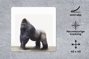 MuchoWow Gaming Mauspad Tier - Gorilla - Affe (1-St), Mousepad mit Rutschfester Unterseite, Gaming, 40x40 cm, XXL, Großes