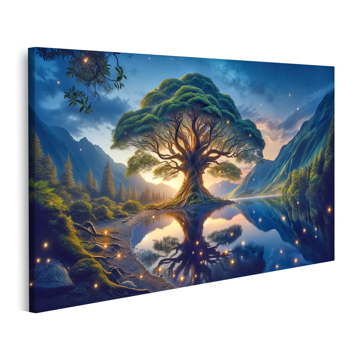 Leinwandbild Majestätischer alter Baum fantastisches Breitformat