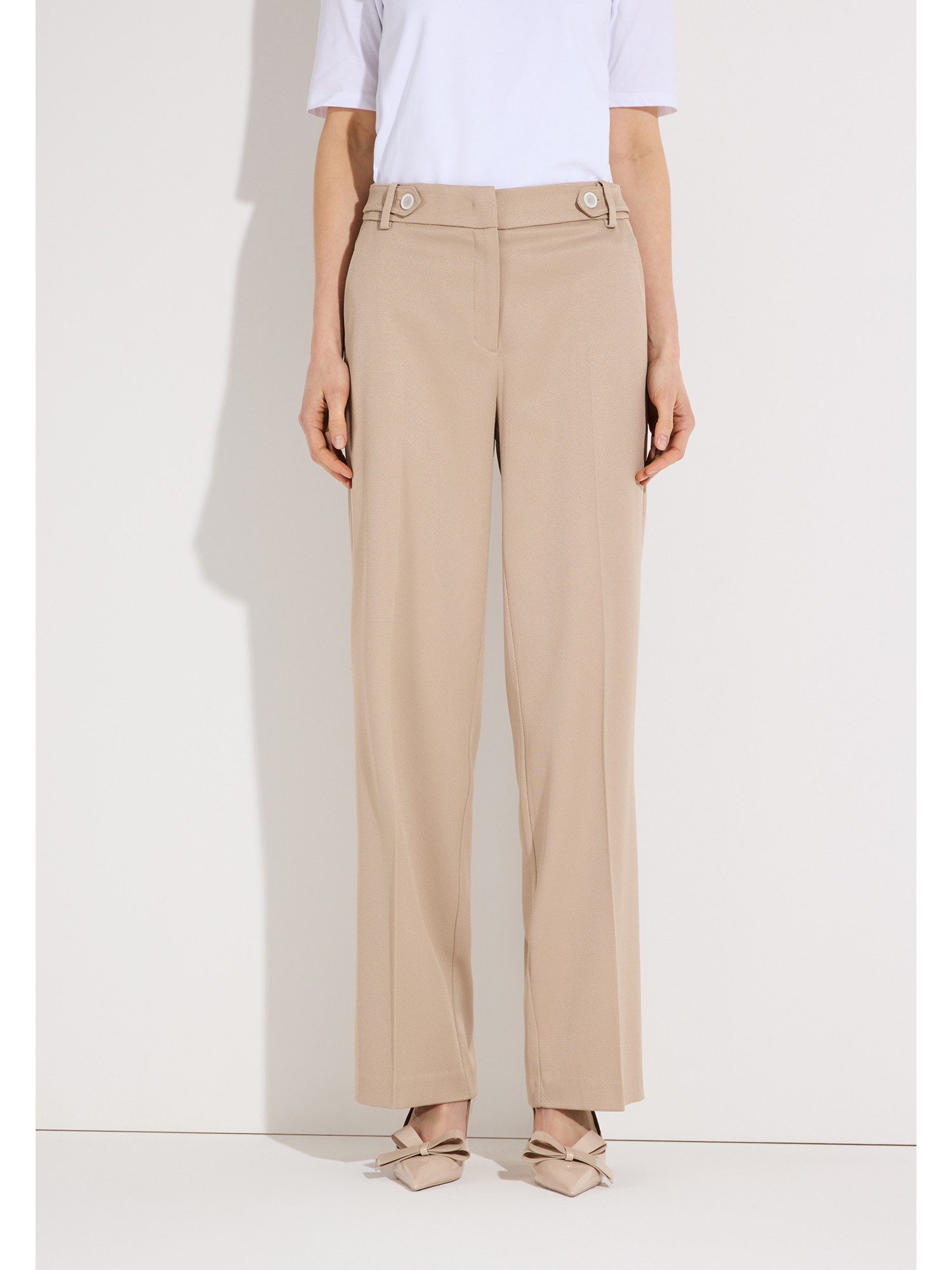 MORE&MORE Stoffhose fein strukturierte, weite Hose