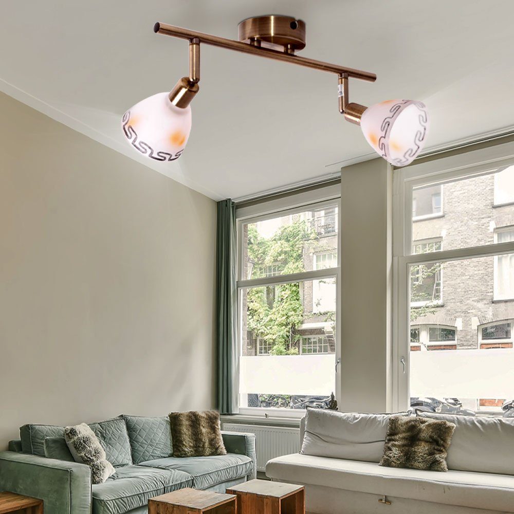 Brilliant LED Glas Decken Strahler inklusive, Leuchtmittel Landhaus Wand Stil Deckenleuchte, Beleuchtung Leuchte Warmweiß