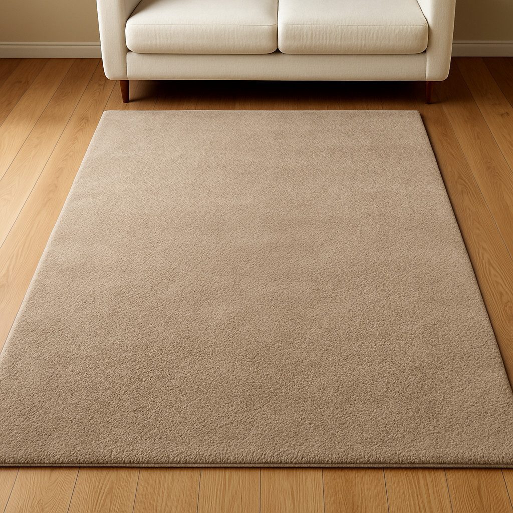TaCa Home Teppich Supersoft Kurzflor-Teppich Uni, rechteckig, Höhe: 14 mm, Wohnzimmer Schlafzimmer Esszimmer, new taupe - 50 x 80 cm