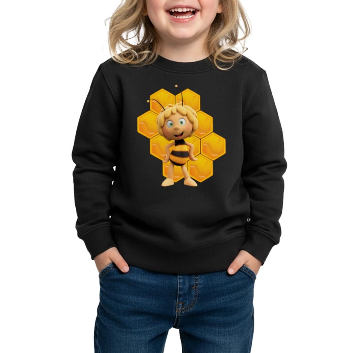 Spreadshirt Sweatshirt Die Biene Maja 3 Maja Mit Bienenwabe Kinder Premium Pullover (1-tlg)