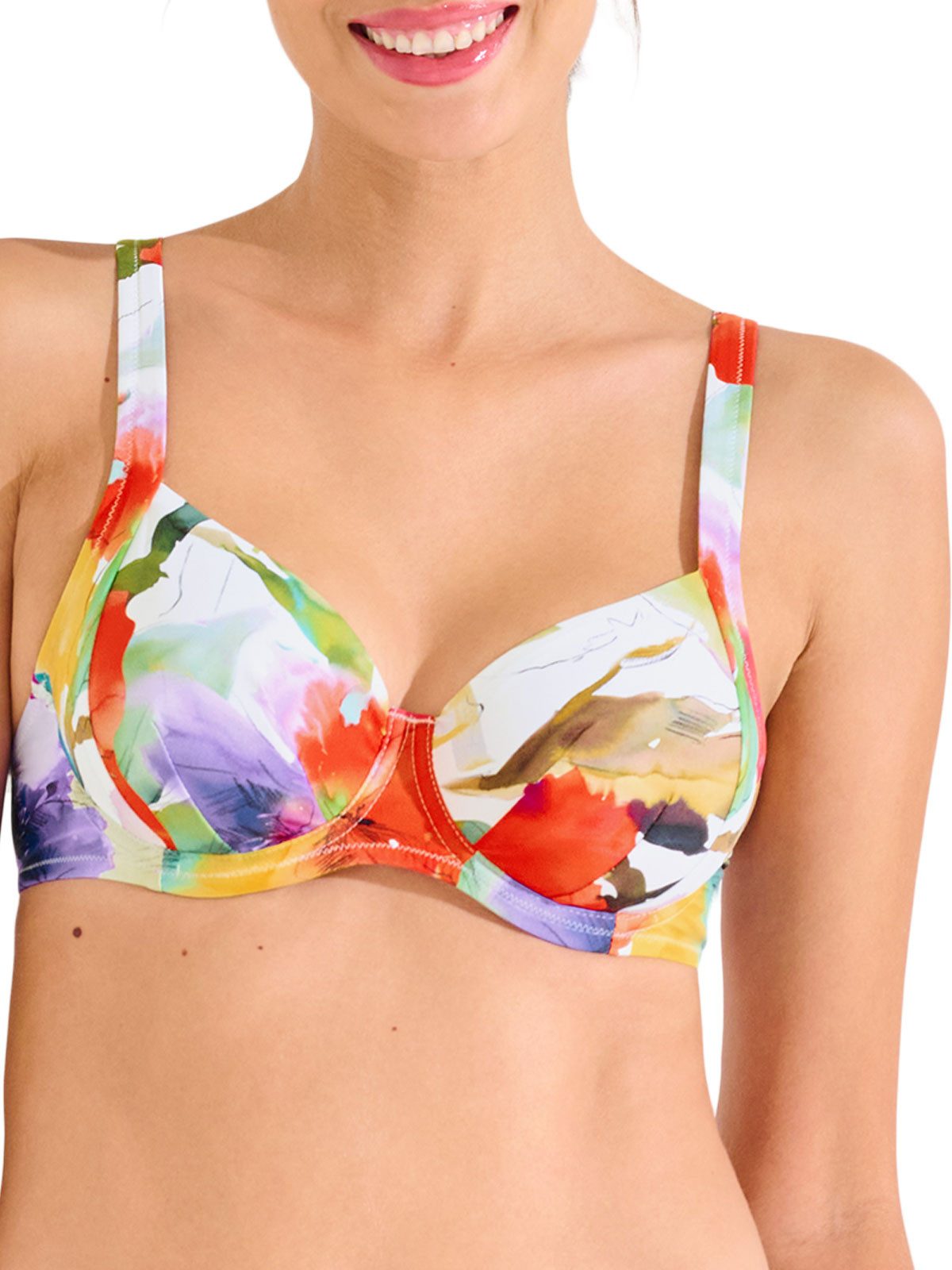 Lisca Balconette-Bikini-Top Bikini Top mit Bügel Roma (Stück, 1-St), Bikinioberteil mit Bügel, verbreiterte Träger