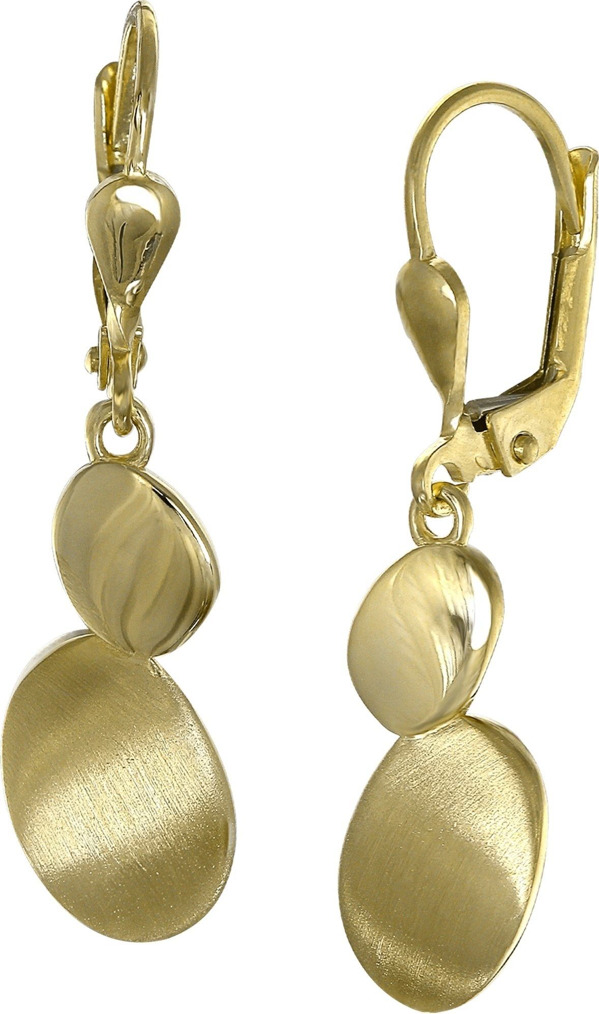 GoldDream Paar Серьги GoldDream Серьги Ovale matt glanz (Ohrhänger), Damen Серьги Ovale aus 333 Gelbgold - 8 Karat, Farbe: gold