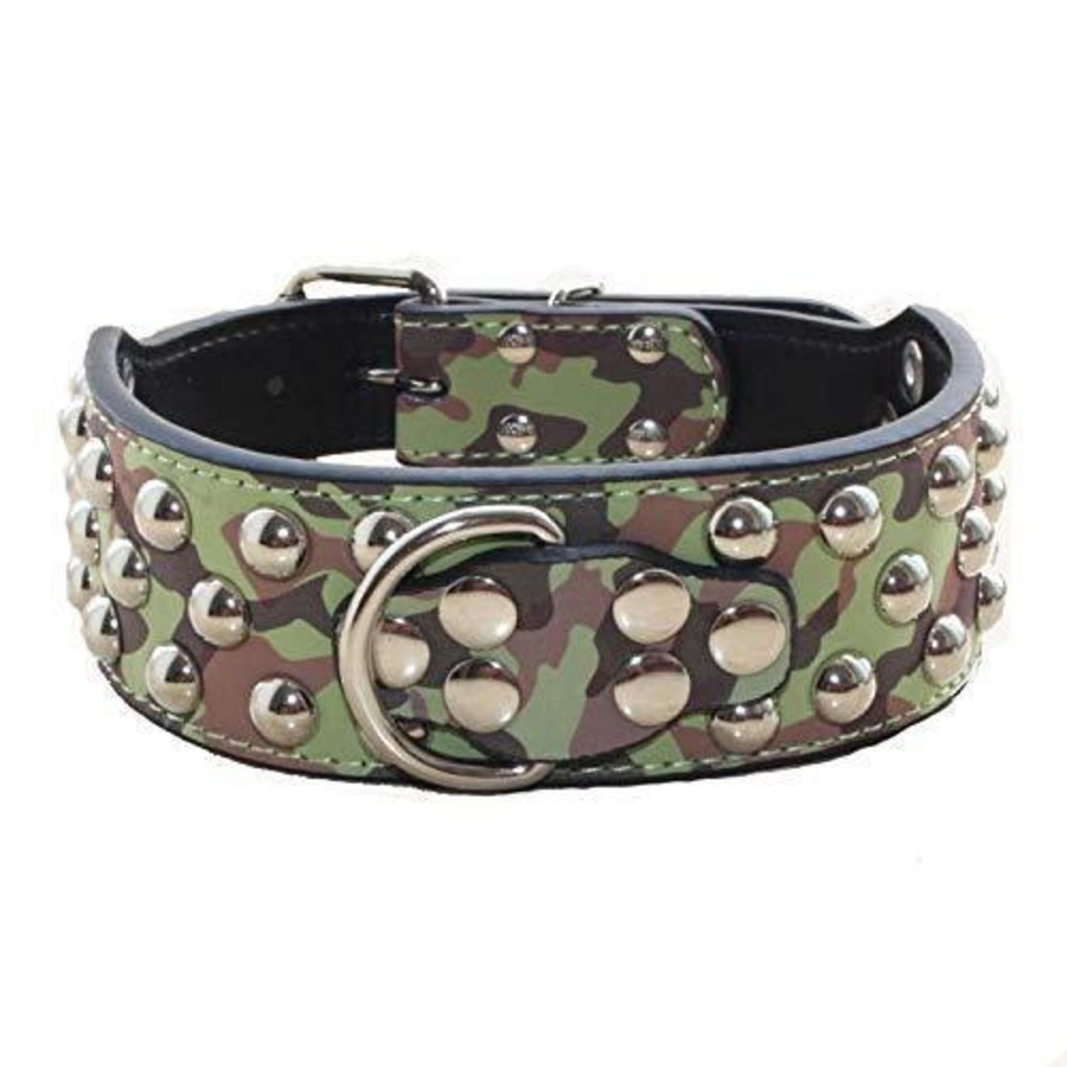 LuxusKollektion Hunde-Halsband Hundehalsband 5,1cm Camouflage S in Lederoptik, Kunststoff