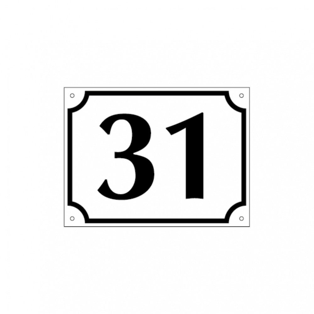 König Werbeanlagen Hinweisschild Hausnummer, Alu geprägt,:schwarz/weiß, 120 x 160 mm