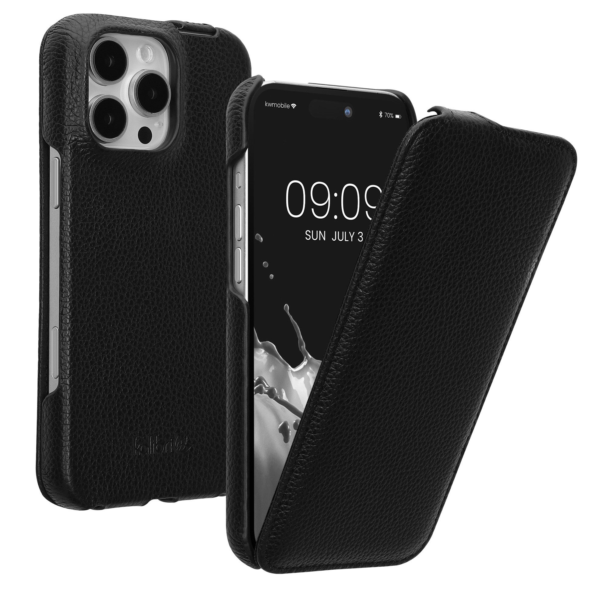 kalibri Etui Flip-Hülle Ultra Slim Tasche für Apple iPhone 16 Pro Max, Leder Schutzhülle Case