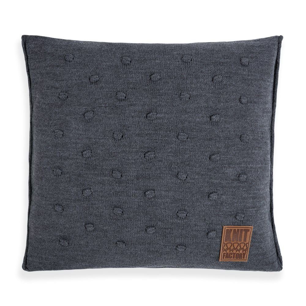 Knit Factory Dekokissen Knit Factory Noa Kissen Anthrazit - 50x50