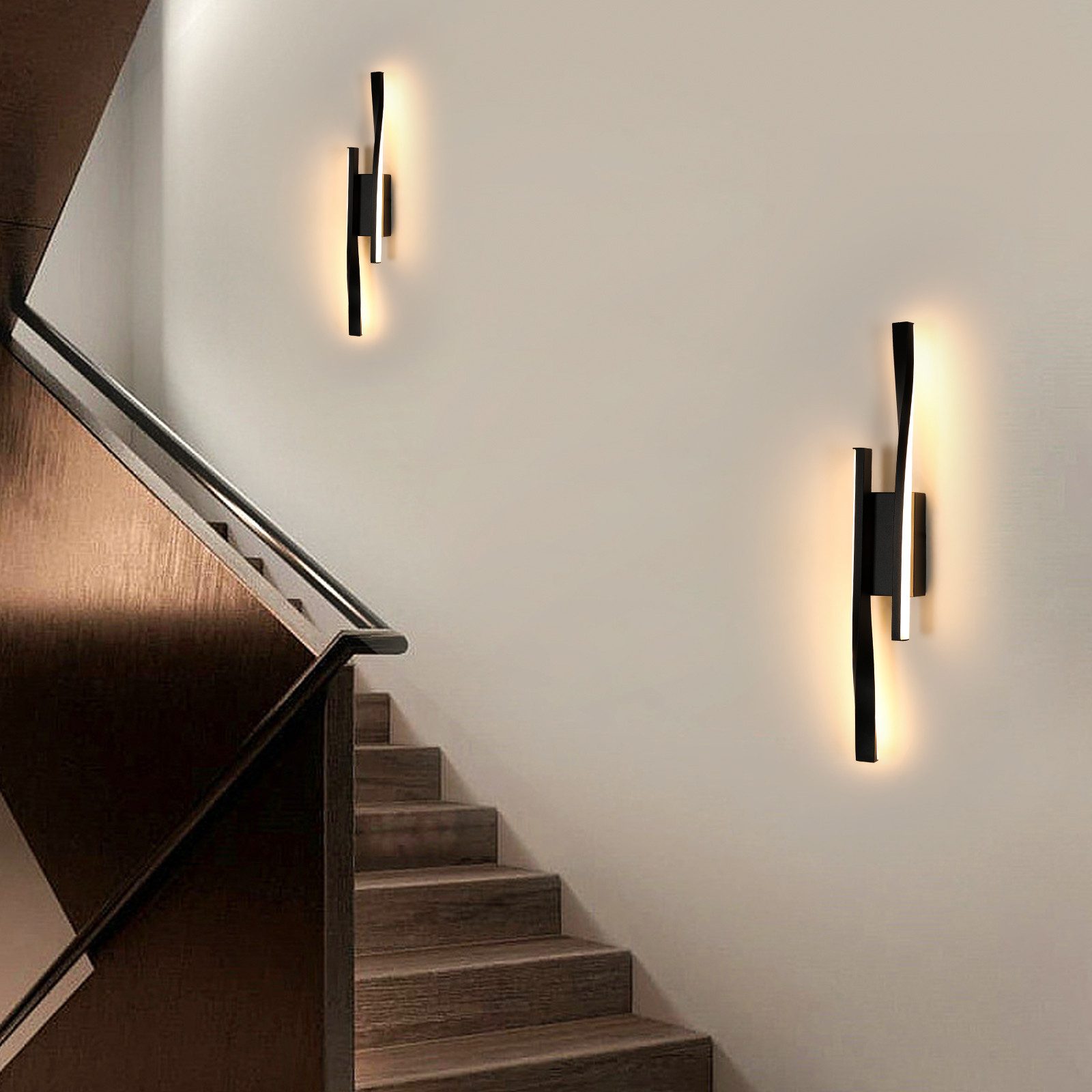 Riserva Kronleuchter LED Wandleuchte Innen 16W Schwarz Warmweiß 42 cm, LED wechselbar – Bild 5 von 5