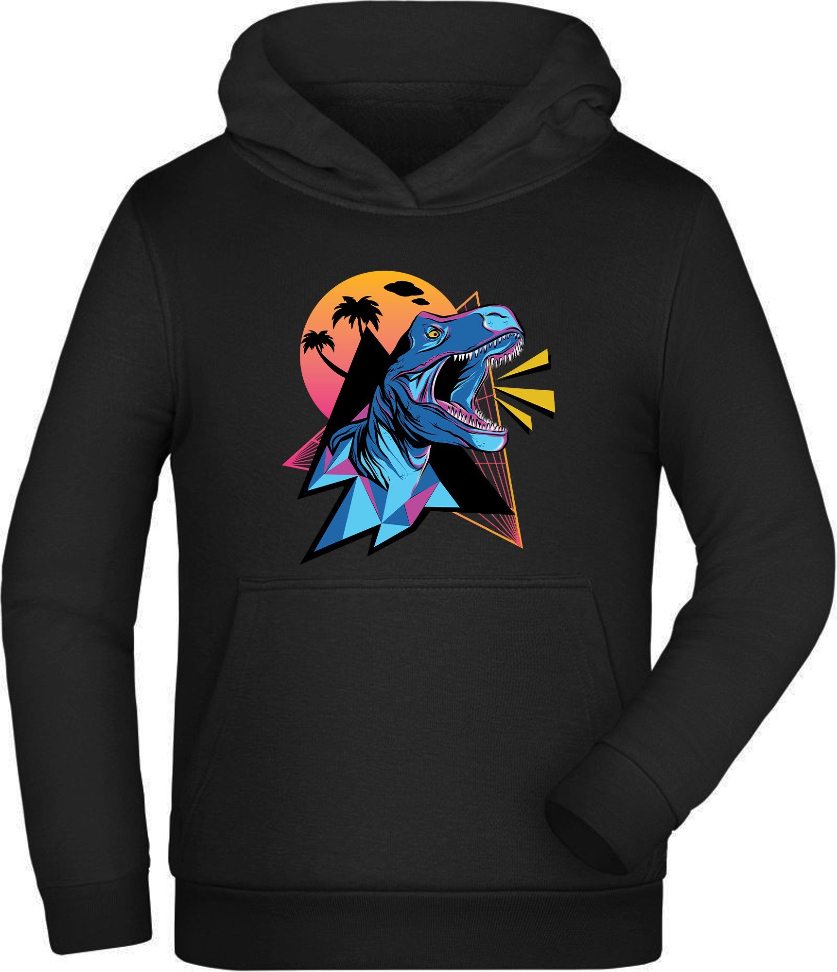 Hoodie Kinder Kapuzen Sweatshirt - Neon T-Rex