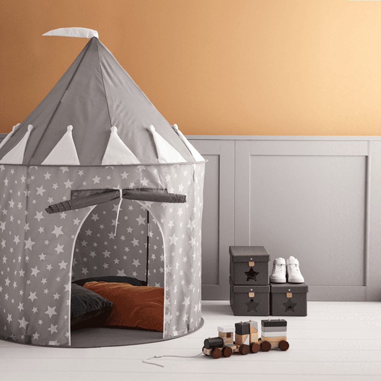 Kids Concept Spielzelt Spielzelt Star blau (packung, 1-tlg., set) Ein gemütliches Versteck und eine Einladung zum Spielen