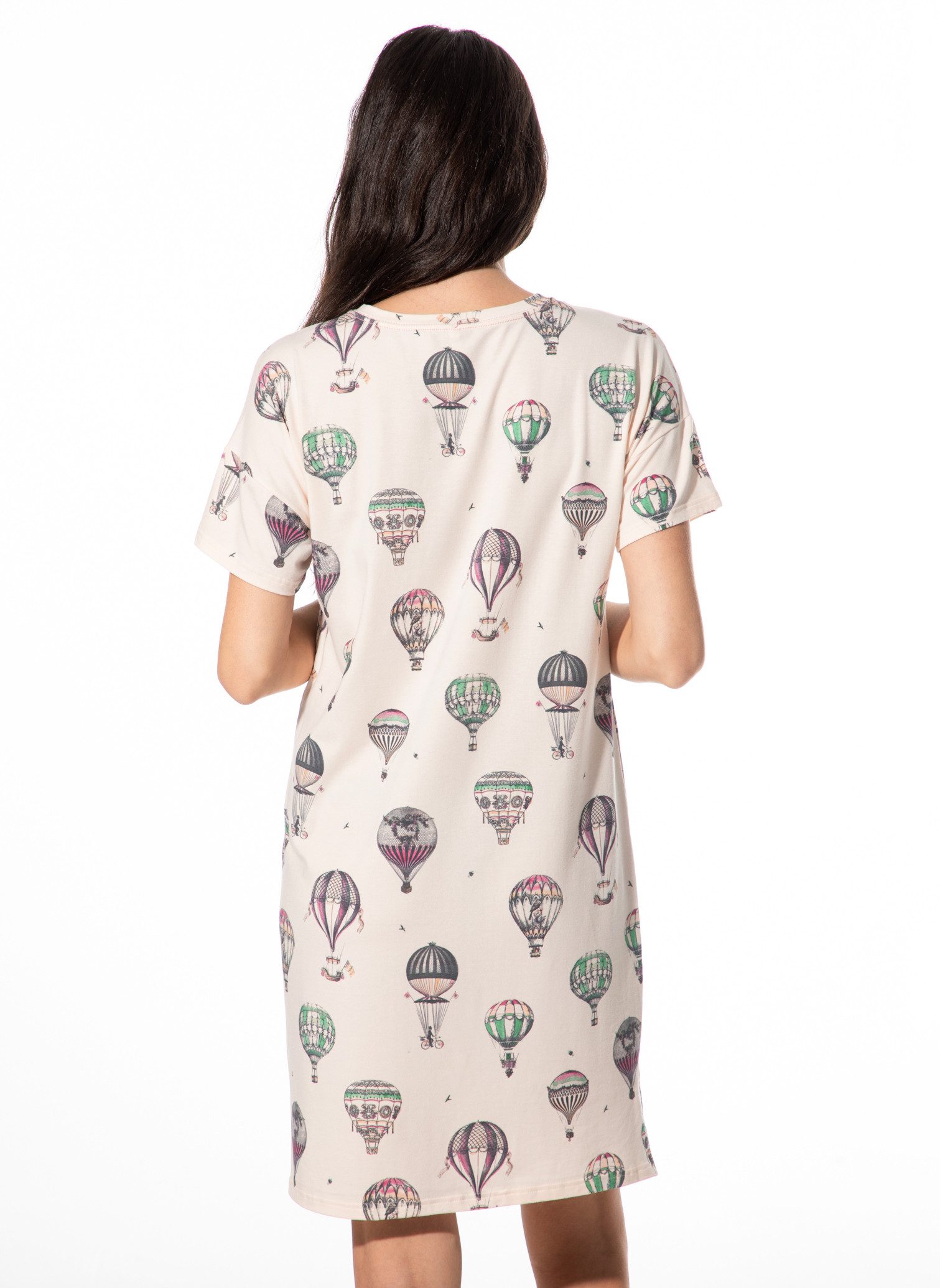 Short Stories Sleepshirt SHORT STORIES 622067 Sleepshirt Kurzarm vanilla cream/print