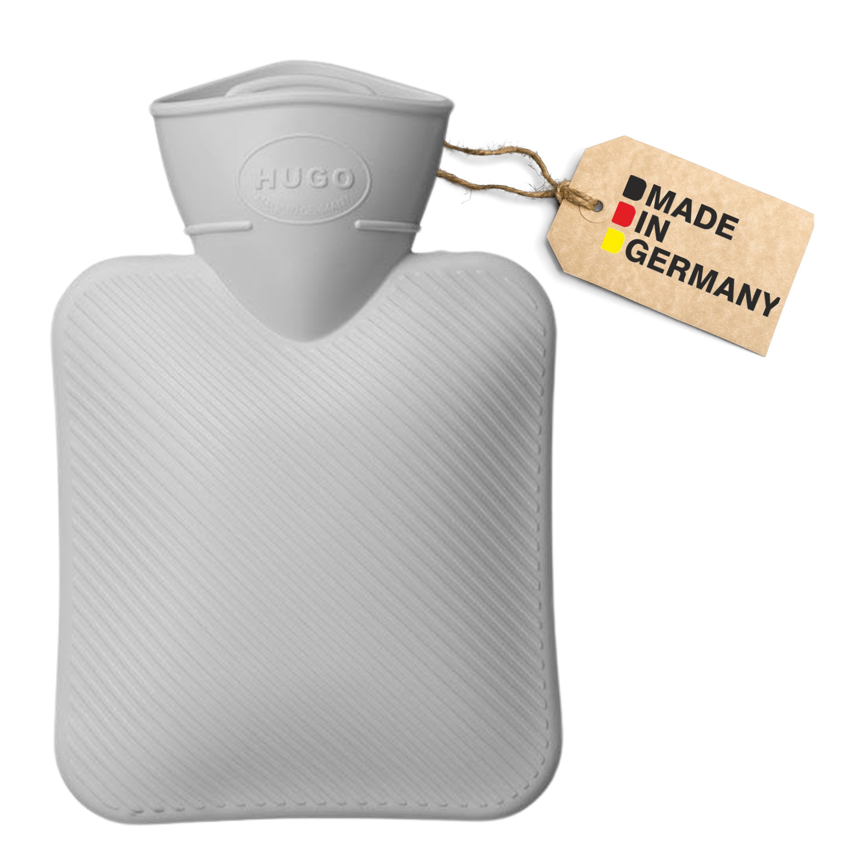Hugo Frosch Wärmflasche Thermoplast Strukturlamelle Made in Germany ohne Bezug, 0,2 l Mini - Taschenwärmer, langlebige & auslaufsichere Bettflasche