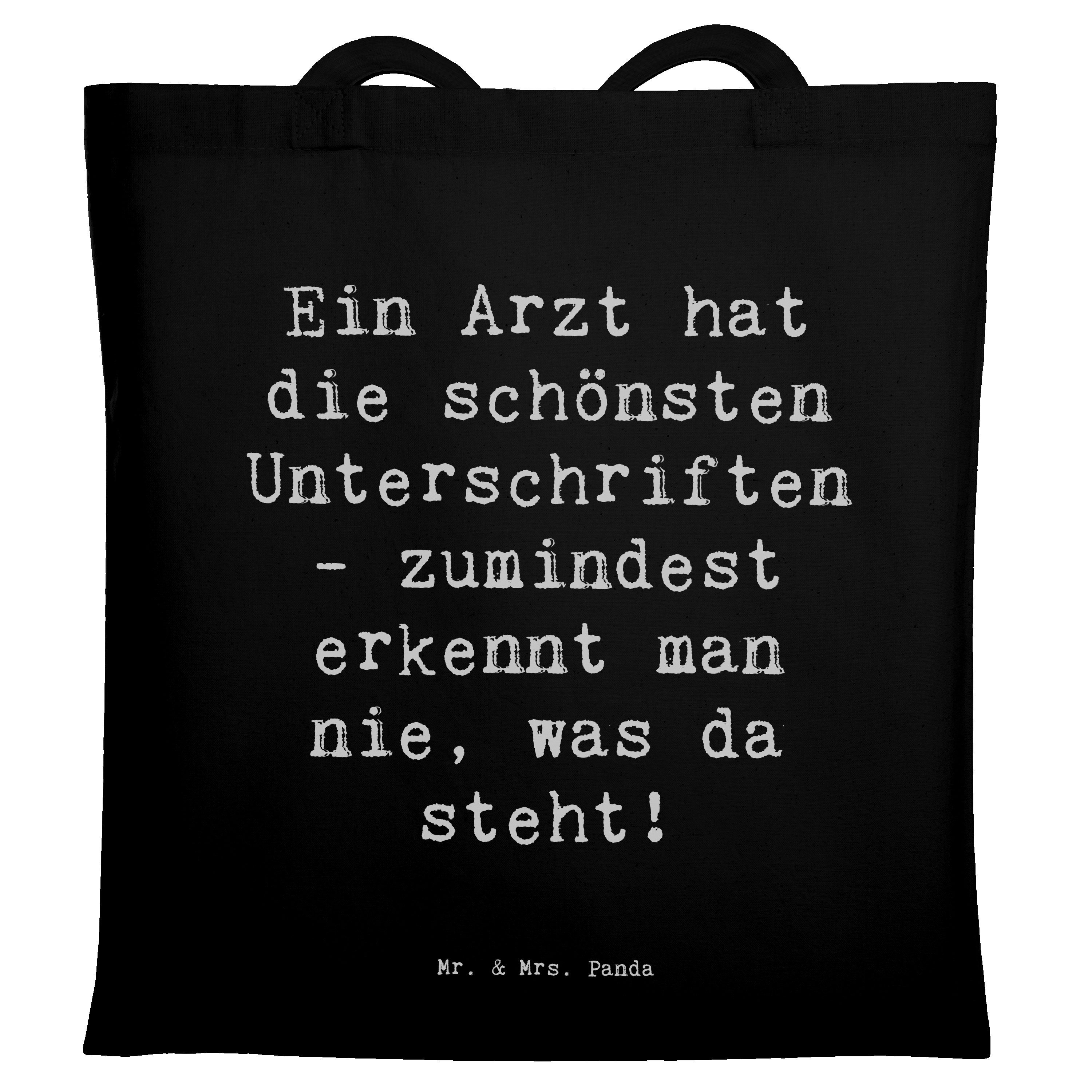 Tragetasche Spruch Arzt Unterschrift - Schwarz - Geschenk, Medizin, Geschenke für