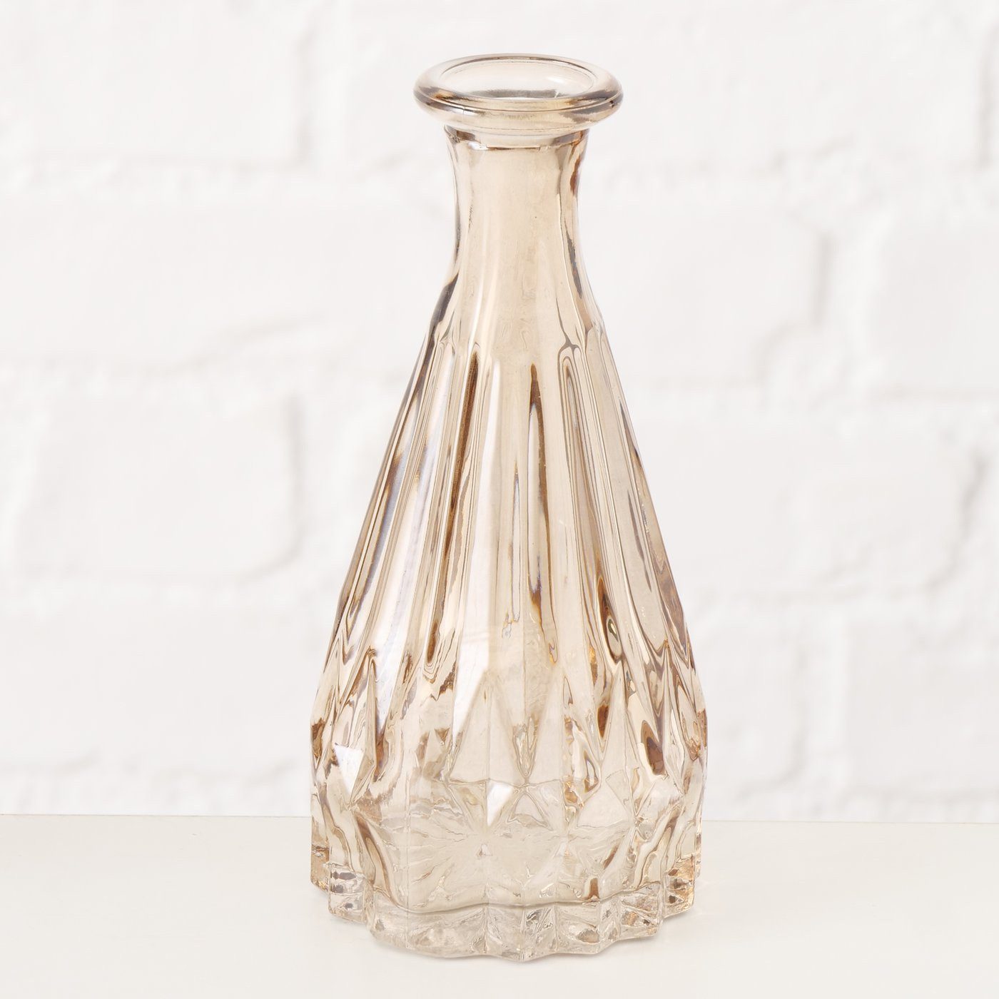 BOLTZE GRUPPE GmbH Kerzenhalter Dekoset aus Glas Kerzenhalter und Vase CHERIN, 3er Set (Kerzenhalter)
