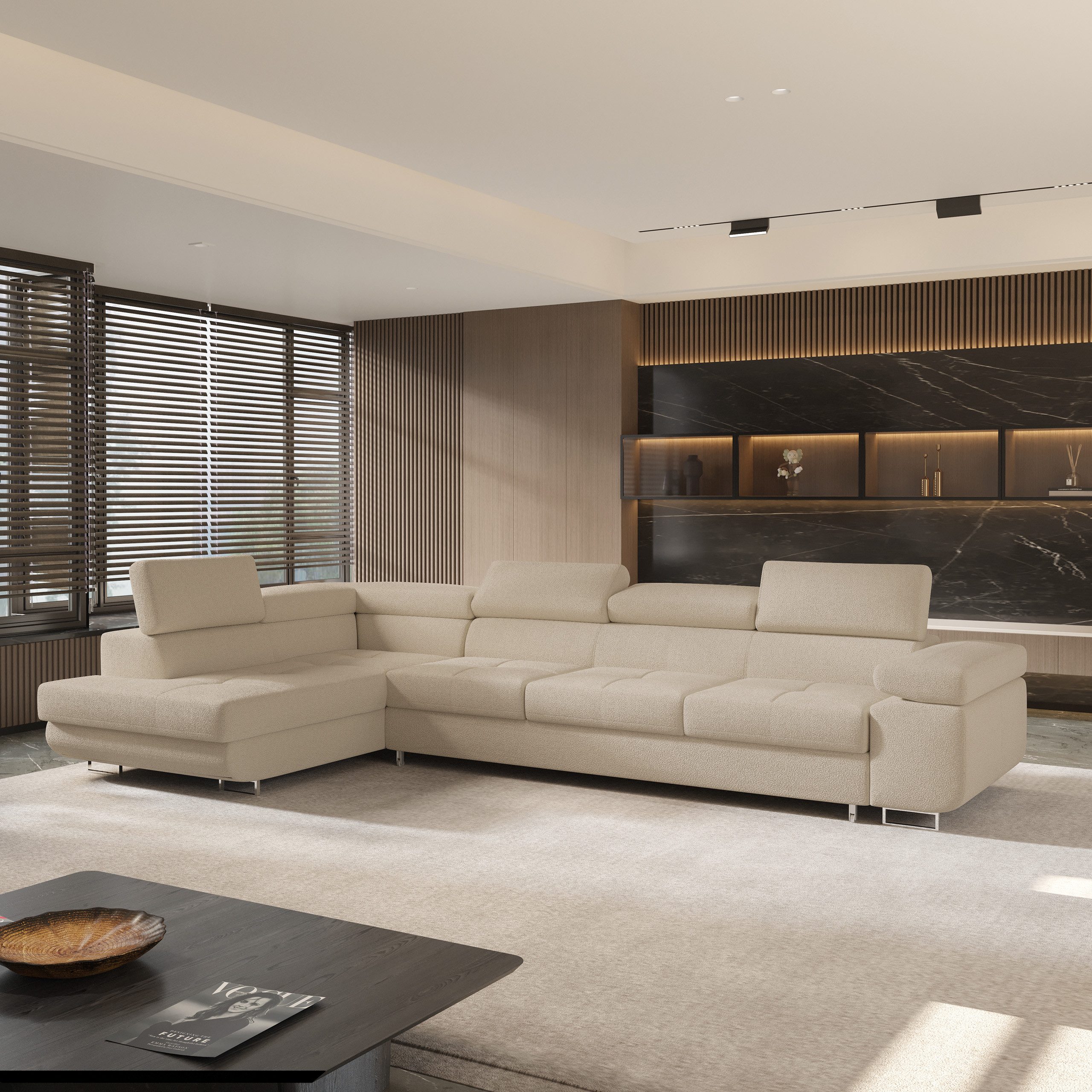 Masseno Ecksofa VICENTE mit Schlaffunktion L-Form, Sofa mit Bettkasten günstig online kaufen