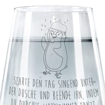 Mr. & Mrs. Panda Glas Pinguin Duschen - Transparent - Geschenk, Neuanfang, baden, Spülmasch, Premium Glas, Liebevolle Gestaltung