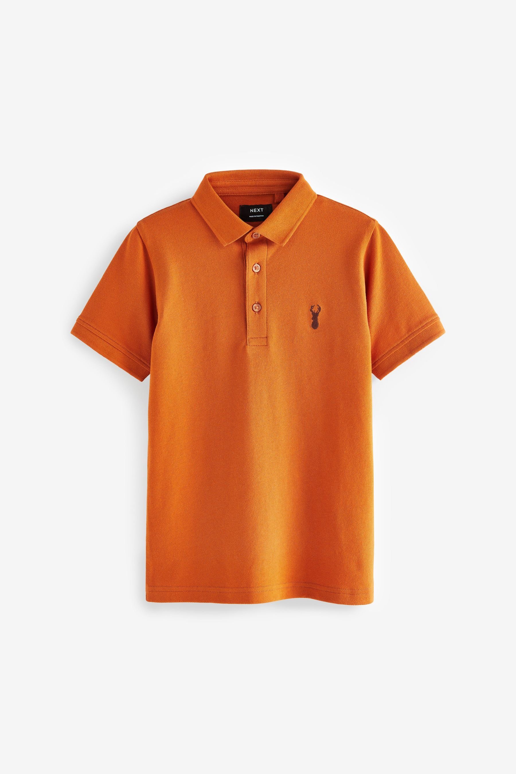Orange (1-tlg) Poloshirt Burnt Next Polo-Shirt Kurzärmeliges