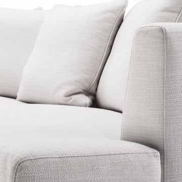 Casa Padrino Sofa Luxus Wohnzimmer Sofa Weiß / Schwarz 265 x 151 x H. 90 cm - Couch mit 7 Kissen - Luxus Wohnzimmermöbel