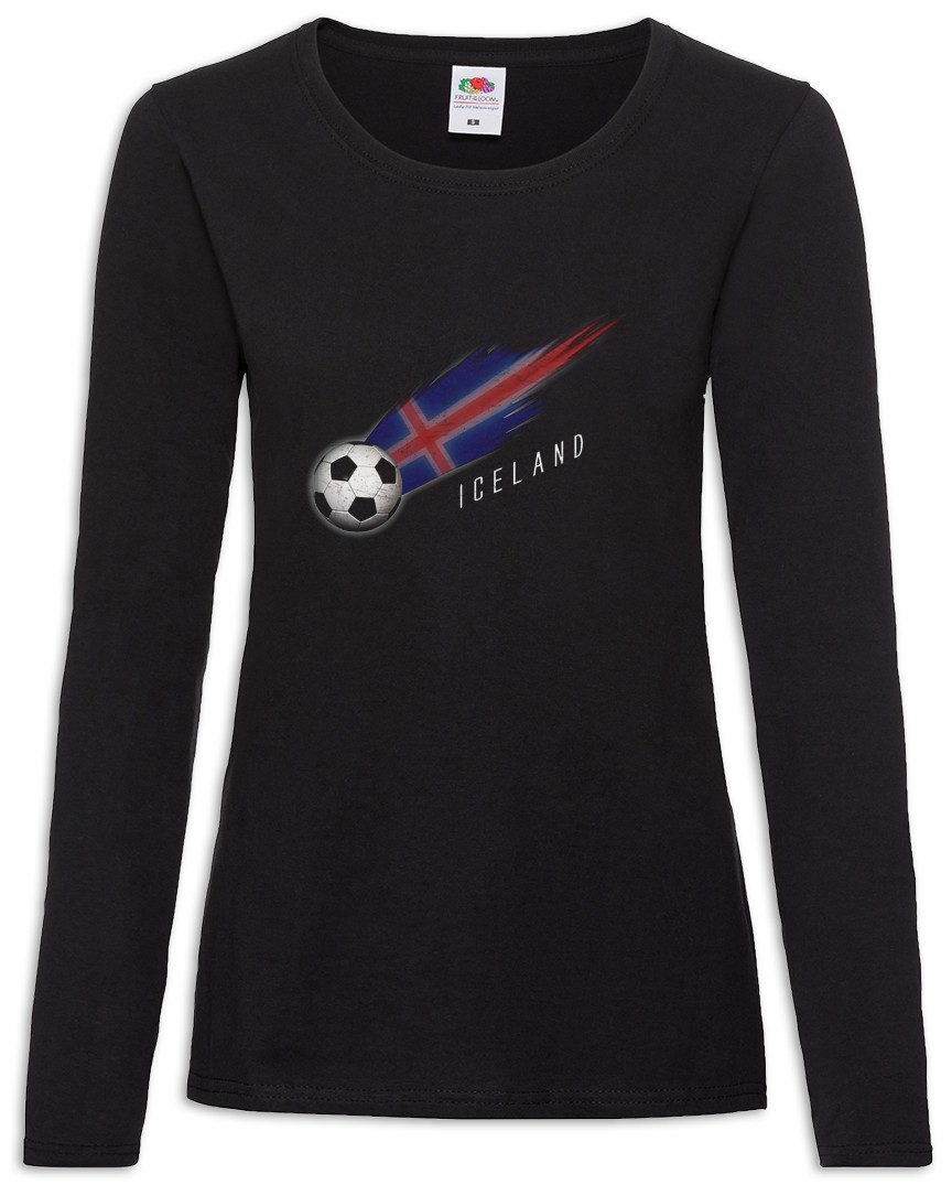Urban Backwoods Langarmshirt Iceland Football Comet I Damen Langarmshirt Island Isländisch (1-tlg) Isländische Fahne Icelandic Fußball
