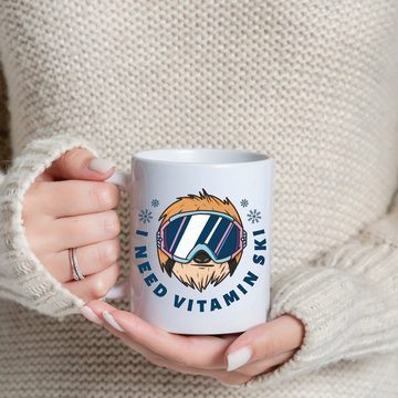 Youth Designz Tasse Vitamin Ski Kaffeetasse Geschenk, Keramik, mit lustigem Print