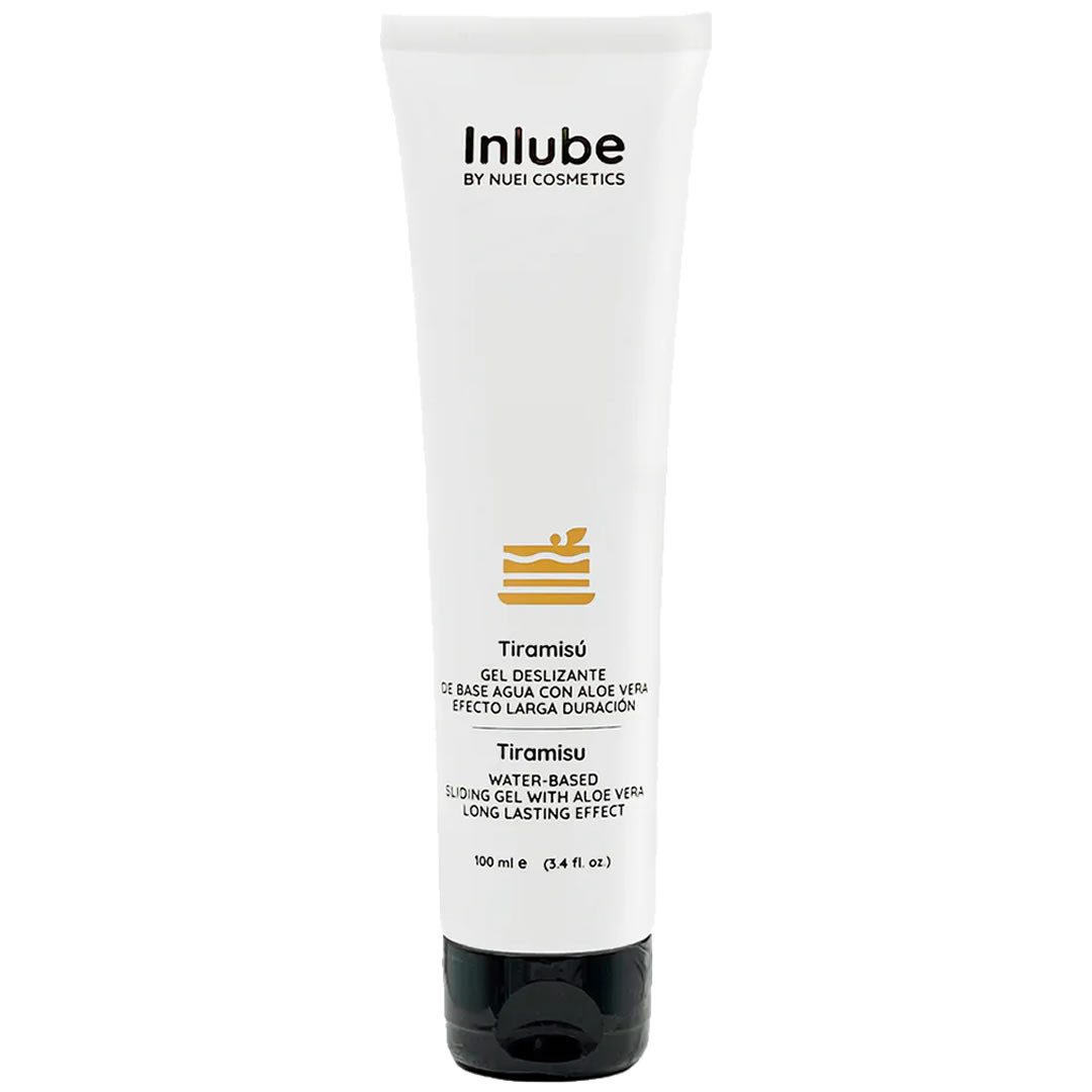 Inlube Gleitgel Tiramisú, Flasche mit, 1-tlg., mit Dessert-Geschmack, aromatisiertes Gleitgel auf Wasserbasis