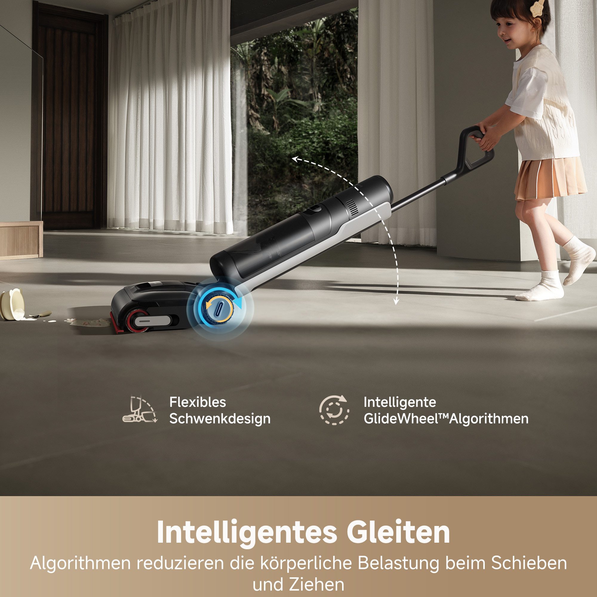 Dreame Nass-Trocken-Sauger H15 Pro, 21.000 Pa Saugkraft, GapFree,180°-Design, Selbstreinigung, 400 W, Triple-Edge-Reinigung, TangleFree, App-Control, Heißlufttrocknung