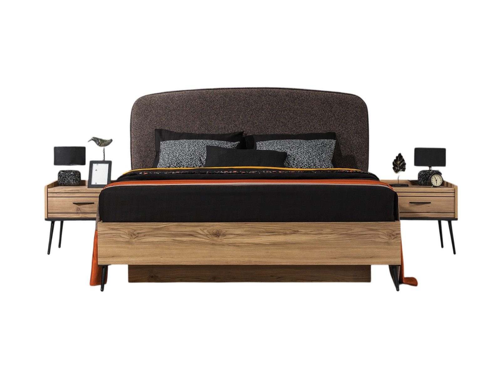 Villa Möbel Boxspringbett Cizgi (Bett, 1 Bett), Bett mit Bettkasten und Kopfteil für mehr Stauraum
