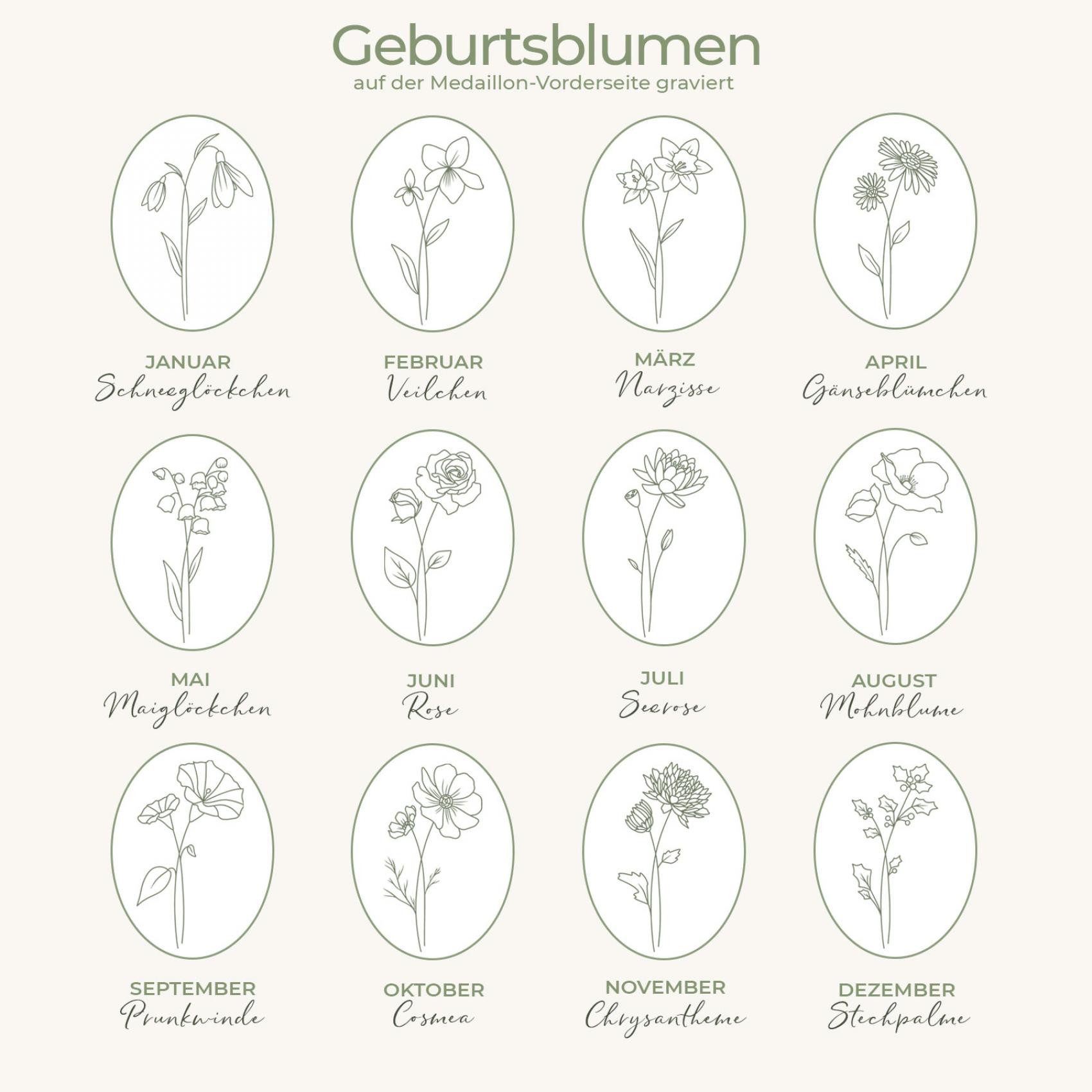 Amoonic Amulett Medaillon Oval Gravur Geburtsblume zum Öffnen für Bilder Silber 925 (inkl. Schmucktäschchen), Anhänger aufklappbar befüllbar Foto Gravur Geburts – Bild 4 von 5