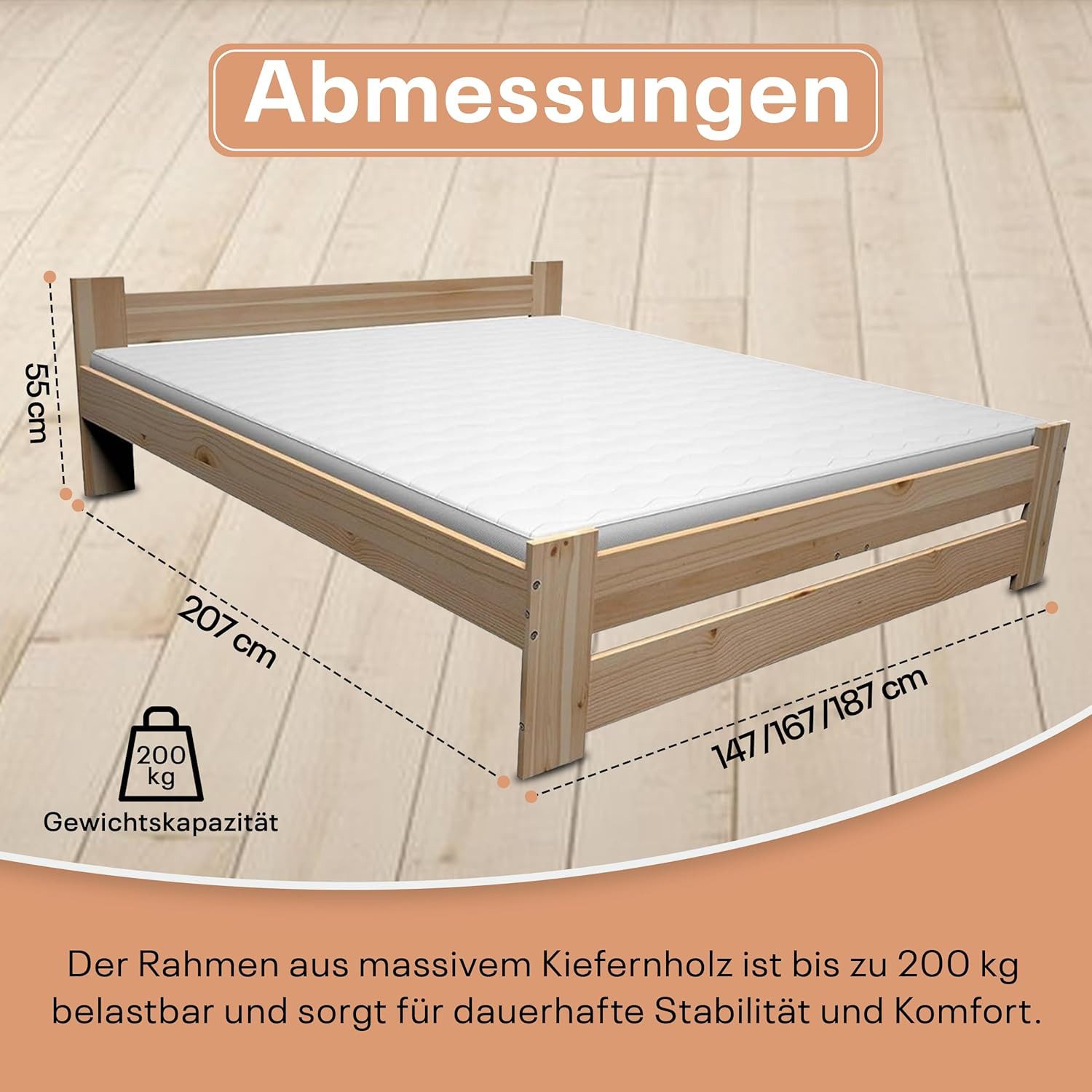 Best for You Massivholzbett Massivholzbett mit günstig online kaufen