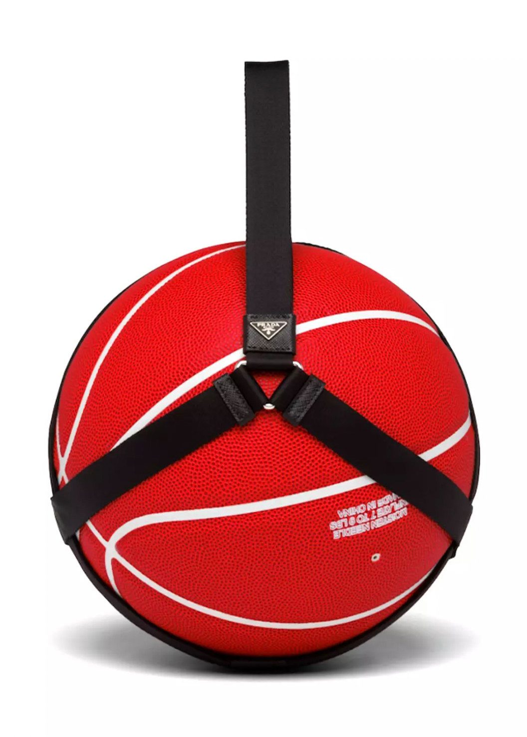 PRADA Basketball mit Trageriemen Collector's item Statement Sammelstück, Abnehmbare Nylon-Trageriemen mit Saffiano-Lederbesatz