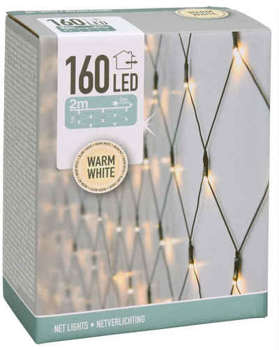 Spetebo LED-Lichternetz LED Lichternetz mit 160 LED warm weiß, 160-flammig, mit Netzstecker - Garten Deko Lichtervorhang