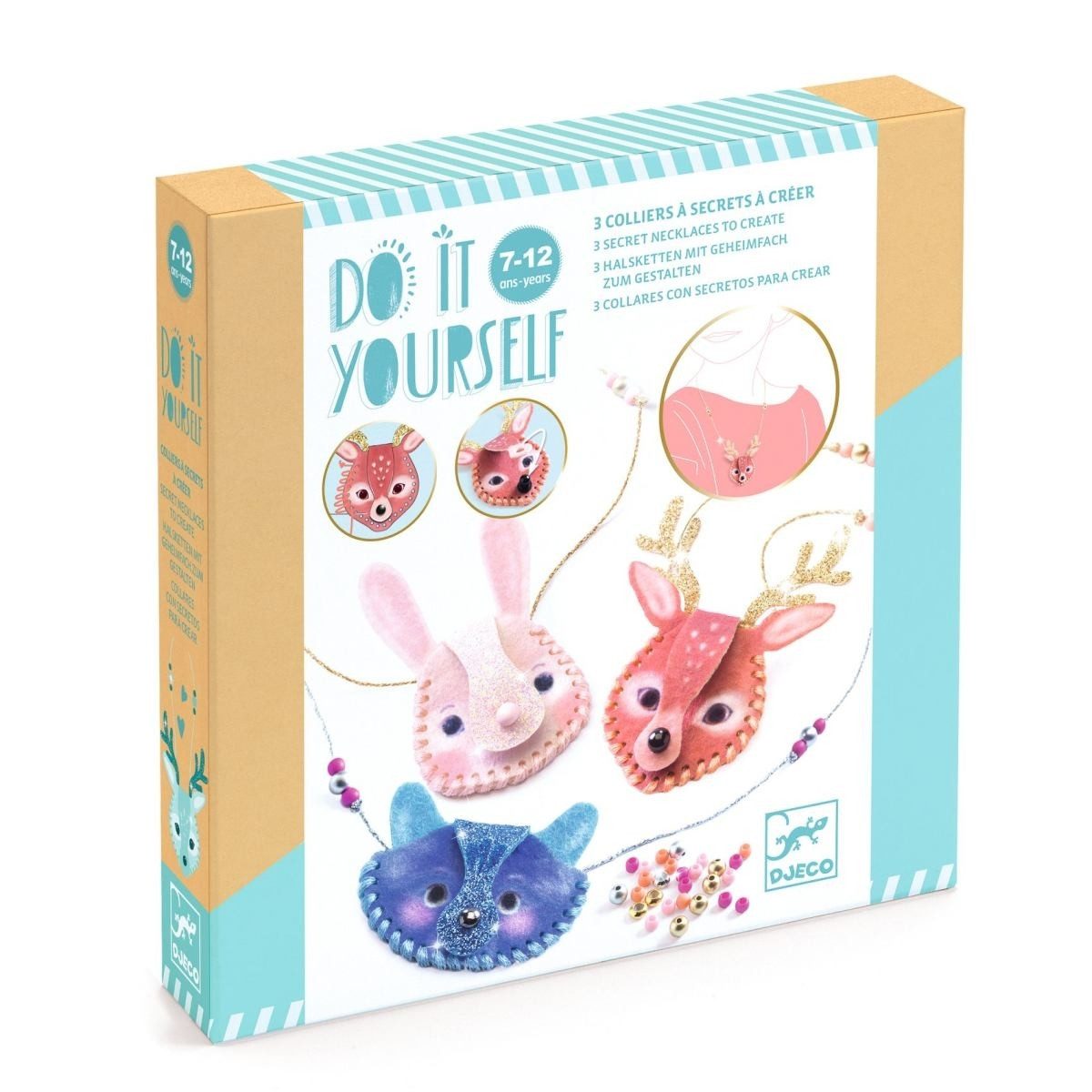 DJECO Kreativset DIY: 3 Halsketten Dazzlers Bastelset für Kinder